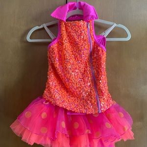 Weissman MC size 10 dance costume, tutu with bike shorts
